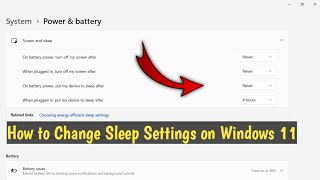 2 How to Change Sleep Settings on Windows 11 [upl. by Hussar690]