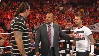 Triple H sets a match between CM Punk and Kevin Nash Raw August 29 2011 [upl. by Vizza257]