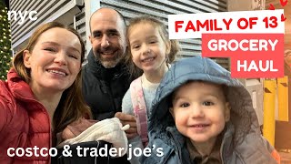 Family of 13  Grocery Haul 🍅🥑 NYC 🗽 Costco amp Trader Joes [upl. by Yendirb]