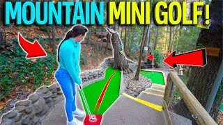 Playing Mini Golf on the Side of a Mountain Insane ONE OF A KIND Course [upl. by Nyloj]