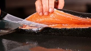 How to Cut Salmon into 2 Fillets  Fish Filleting [upl. by Rehpotsirhk5]