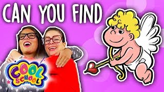 Can You Find Cupid Valentines Day with Ms Booksy amp Crafty Carol at Cool School  Find It Game [upl. by Naashom]