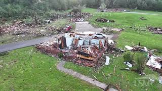 5272024 Charleston KY Significant tornado damage drone first lightmp4 [upl. by Tisbe616]