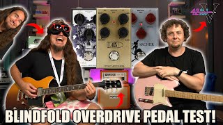 Blindfold overdrive pedal challenge with Carsten Stepanowicz at 42GSFive J Rockett Archer  more [upl. by Malinowski]