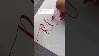 Glass pen calligraphy 💝 handwriting lettering art [upl. by Adlev]