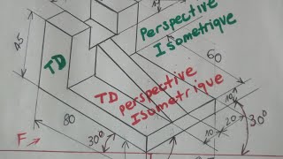 perspective isometrique TD2 isometric Viewcomment réaliser une perspective isometriqueDessin Tec [upl. by Homer]