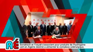 Sonatrach et Tosyali sassocient pour produire de lhydrogène vert en Algérie [upl. by Hanas]