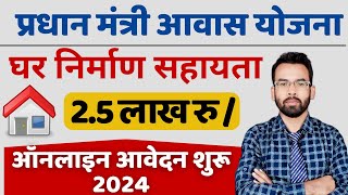 Pradhan Mantri Awas Yojana Online 2024  Ghar Banane Ke Liye Paise Kaise Le [upl. by Auqenehs650]