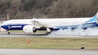 Boeing 777X performing a rejected takeoff test [upl. by Viglione]