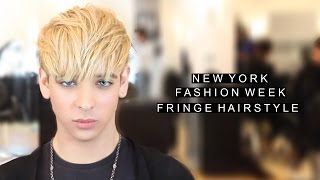 New York Fashion Week Hairstyle  Fringe Hairstyle for Men [upl. by Erapsag]