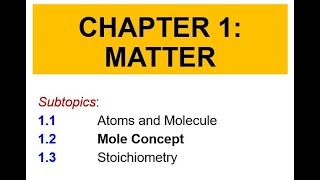 Matriculation Chemistry Lecture Subtopic 12 Semester 1 Part 1 [upl. by Eanod]