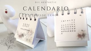 DIY CALENDARIO 2021 DE MESA MINIMALISTA Y AESTHETIC Desde cero [upl. by Assyla261]