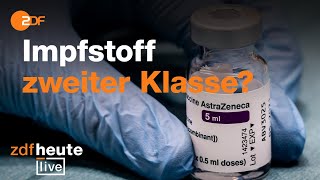 AstrazenecaImpfstoff Diskussion um Wirkung und Nebenwirkungen I ZDFheute live [upl. by Korwin]