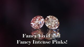 Fancy Intense and Fancy Vivid Pink Diamonds Laboratory Grown and Orange Fluorescence [upl. by Eelarak]