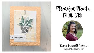 Stampin Up Plentiful Plants Stencil Card Tutorial [upl. by Margaret]