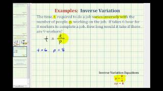 Ex Inverse Variation Application  Number of Workers and Job Time [upl. by Mahmoud803]