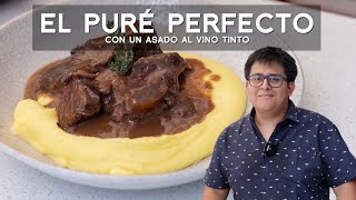 COMO PREPARAR UN PURÉ DE PAPA PERFECTO Y UN ASADO AL VINO TINTO  ALEXANDER QUESQUÉN  ACOMERPE [upl. by Aceber]