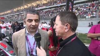 Rowan Atkinson on the grid BBC F1 2011 Indian GP [upl. by Calbert414]