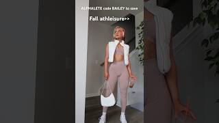 Styling fall athleisurewear  ALPHALETE amplify v2 neutral fashion lookbook trend fallfashion [upl. by Yehus]