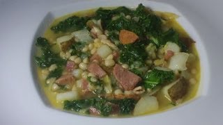 Caldo Gallego  Spanish White Bean Stew with Ham Bacon Chorizo Cabbage and Kale  Puerto Rican [upl. by Anikes]