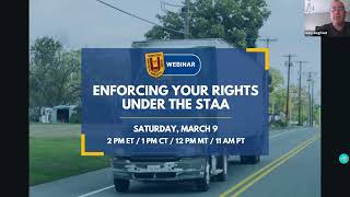 Webinar for Truckers Enforcing Your Rights Under the STAA [upl. by Neelrihs424]