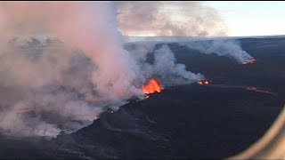 Nouvelle éruption du volcan islandais [upl. by Ydoc]