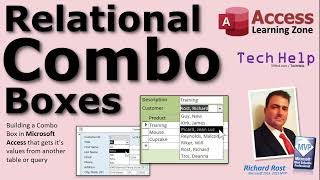 Relational Combo Boxes in Microsoft Access  Get the Values from Another Table or Query [upl. by Amick]