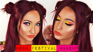 Neon Rave Festival Makeup Look [upl. by Werra161]