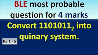 Convert quinary number into binary number system class8 BLE [upl. by Wehhtam]