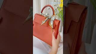 How to wear hermes silk scarf The tip must know to tie your Hermès scarf on your bagdesignerbag [upl. by Kikelia486]