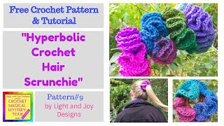 Learn to Make a Hyperbolic Crochet Hair Scrunchie  Part 9 Crochet Magical Mystery Tour  VSCO Girls [upl. by Krucik]