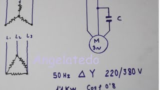 Cómo conectar un motor trifásico 220380V a 220 V monofásico con condensador [upl. by Eniala]