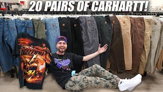 I Found 20 Pairs of Carhartt Jeans in the Thrift Dior Nike amp More Trip to the Thrift 421 [upl. by Soble]