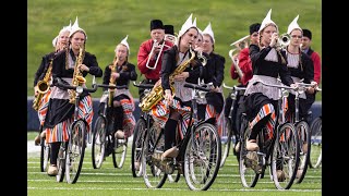 Bicycling Dutch marching band performs in Michigan [upl. by Ardin860]