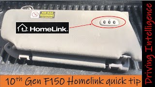 How To Add A HomeLink Sunvisor Garage Door Opener 10th Gen 9704 F150 CAUTION 2 Versions [upl. by Iras]