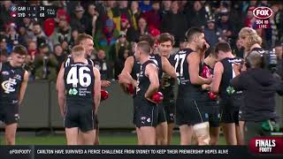 Carlton crowd singing the song after the Blues Elimination final win  AFL Finals 2023 [upl. by Kimber]