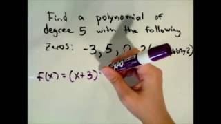 Finding a polynomial of a given degree with given zeros Real zeros [upl. by Lodnar]