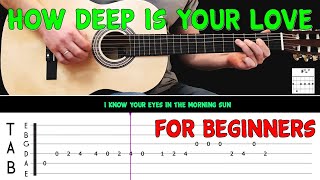 HOW DEEP IS YOUR LOVE  Easy guitar melody lesson for BEGINNERS with tabs  The Bee Gees [upl. by Jaime909]