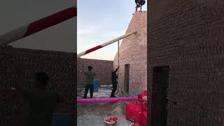 Installation process of ridge beams on sloped roofs [upl. by Analihp]