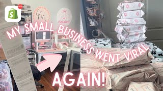 My Small Business Blew Up  GOING VIRAL AGAIN pack orders with me📦 restock and working day vlog [upl. by Skyler]