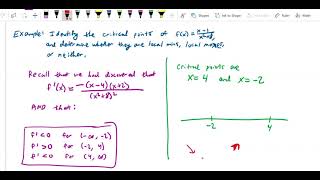 Monotone Functions and the First Derivative Test Example 1 using first derivative test [upl. by Eiramave]