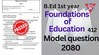 Foundation of Education model question for BEd 1st year [upl. by Ticknor366]