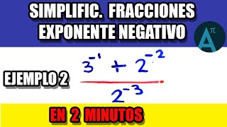 ¿Cómo Aprender a Simplificar Fracciones CON POTENCIAS Negativas en 2 Minutos [upl. by Melliw]