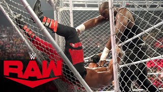 Bobby Lashley vs Omos – Steel Cage Match Raw May 16 2022 [upl. by Morrissey]