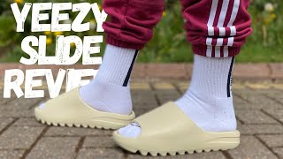 YEEZY SLIDE REVIEW amp ON FOOTFOAM RUNNER COMPARISON [upl. by Hashim]