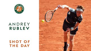 Shot of the day 11  Andrey Rublev RolandGarros 2022 [upl. by Pasol]