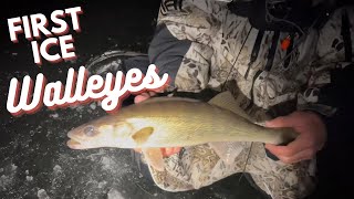 FIRST ICE WALLEYES 202324 SEASON [upl. by Eilra172]