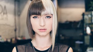 LONG TO BOB haircut tutorial side bob haircut with bangs  NIKITOCHKIN [upl. by Hpseoj829]