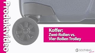 Koffer Die Kofferrollen  ZweiRollen vs VierRollen Trolley [upl. by Arne400]