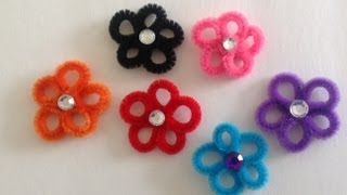 FLORES DE 5 PETALOS HECHAS CON LIMPIA PIPAS PIPE CLEANERS FLOWERS [upl. by Aday]